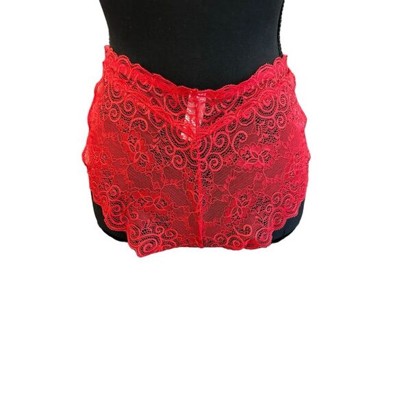Delta Burke Lace Panties 3 Pair 7/L Red Black Grey - Picture 3 of 6